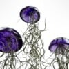Set van drie mooi gekleurde Jellyfish luchtplantjes, gemaakt van Epoxy en Spaans mos