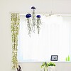 Set van drie mooi gekleurde Jellyfish luchtplantjes, gemaakt van Epoxy en Spaans mos