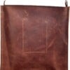 Stoere cognac kleurige schoudertas gemaakt van vintage leren herenjas