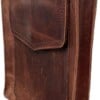 Stoere cognac kleurige schoudertas gemaakt van vintage leren herenjas