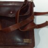 Stoere cognac kleurige schoudertas gemaakt van vintage leren herenjas