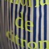 Upcycled Blauw wit gestreepte zomertas
