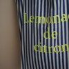 Upcycled Blauw wit gestreepte zomertas