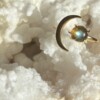 Verstelbare Ring met Labradoriet en Maan – 925 Zilver met 18 Karaat Verguld