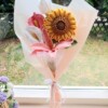 gehaakte zonnebloemen lily boeket