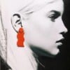 handmade wavy polymer clay earrings in 5 colors. Bold statement earrings. colorblock, memphis, modern bold dangles