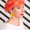 handmade wavy polymer clay earrings in 5 colors. Bold statement earrings. colorblock, memphis, modern bold dangles