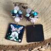 konijn oorbellen met gemixte edelstenen, Sieraden voor het Voorjaar en Pasen