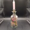 1 Kaarsenhouder met fleurige droogbloemen incl. kaars