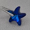 925 zilveren oorbellen met kristallen zeester - blauw