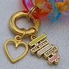 Acryl schakelarmband met vergulde onderdelen - multicolor