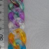 Acryl schakelarmband met vergulde onderdelen - multicolor