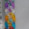 Acryl schakelarmband met vergulde onderdelen - multicolor