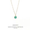 Amazonite Circle Gem Necklace Gold