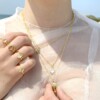 Amazonite Circle Gem Necklace Gold