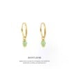 Aventurine Triquetra Midi Hoops Gold