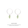 Aventurine Triquetra Midi Hoops Silver