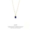 Blue Agate Baguette Necklace Gold