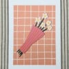 Boeket roze bloemen kunstprint - sfeervolle botanische illustratie | A4 poster 21x30 cm
