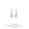 Chalcedony Baguette Hoops Silver