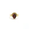 Garnet 6X8 Oval Triquetra Gold