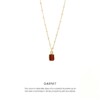 Garnet Baguette Necklace Gold