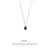 Garnet Baguette Necklace silver