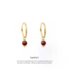 Garnet Triquetra Midi Hoops Gold