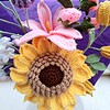 Gehaakte zonnebloem lily boeket