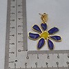 Glas in lood look oorbellen - bloem goud