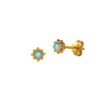 Gold Plated Sun Turquoise Stud Earring