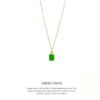 Green Onyx Baguette Necklace Gold