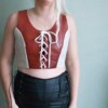 Handgemaakte corset top met veters