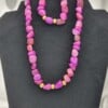 Handgemaakte sieraden set natuursteen - Magenta