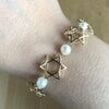 Herinnering & Hoop, Sieradenset van ketting, armband en oorbellen met Davidster en parels