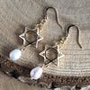 Herinnering & Hoop, Sieradenset van ketting, armband en oorbellen met Davidster en parels
