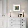 Hommel handgedrukte linosnede print