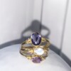 Iolite 6X8 Oval Triquetra Gold
