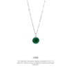 Jade Circle Gem Necklace Silver