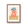 Kan met blauwe bloemen kunstkaart - liefdevol boeket illustratie | A6 print 10x15 cm