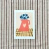 Kan met blauwe bloemen kunstkaart - liefdevol boeket illustratie | A6 print 10x15 cm