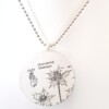 Ketting met papieren hanger, blauwe zeedistel, duurzaam sieraad