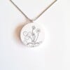 Ketting met papieren hanger, leverbloempje, duurzaam sieraad, ⁸
