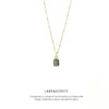 Labradorite Baguette Necklace Gold