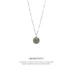 Labradorite Circle Gem Necklace Silver