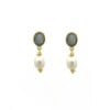 Labradorite Pearl Drop Earrings