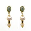 Labradorite Rose Pearl Drop Earrings