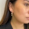 Labradorite Rose Pearl Drop Earrings