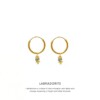 Labradorite Triquetra Mini Hoops Gold