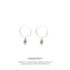 Labradorite Triquetra Mini Hoops Silver